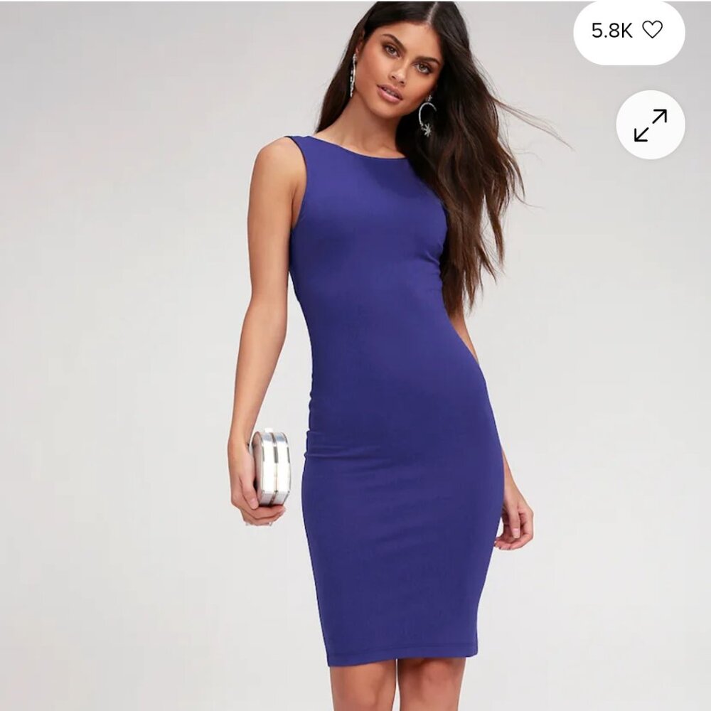 Lulus Like a Lady Royal Blue Backless Midi Dress size XS